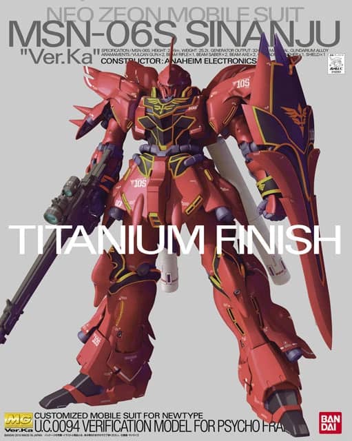 MG 1/100 MSN-06S Sinanju Ver.Ka Titanium Finish