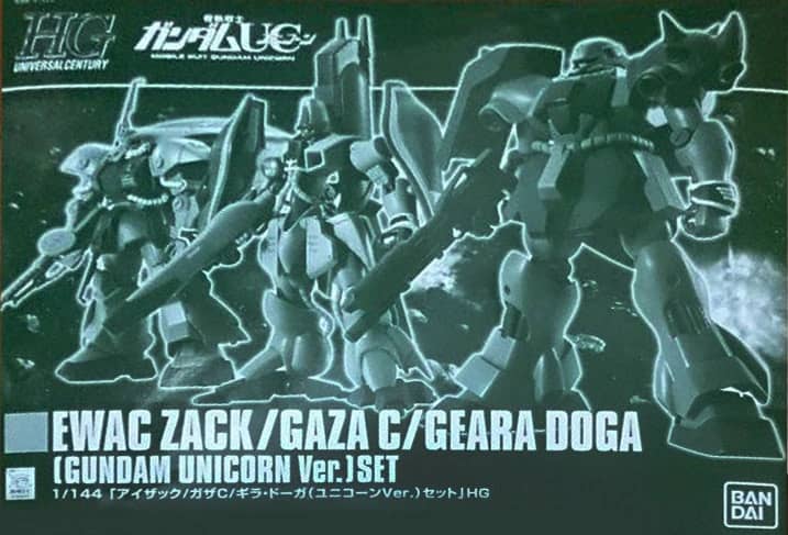 HGUC 1/144 EWAC Zack / Gaza C / Geara Doga (Gundam Unicorn Ver.) Set