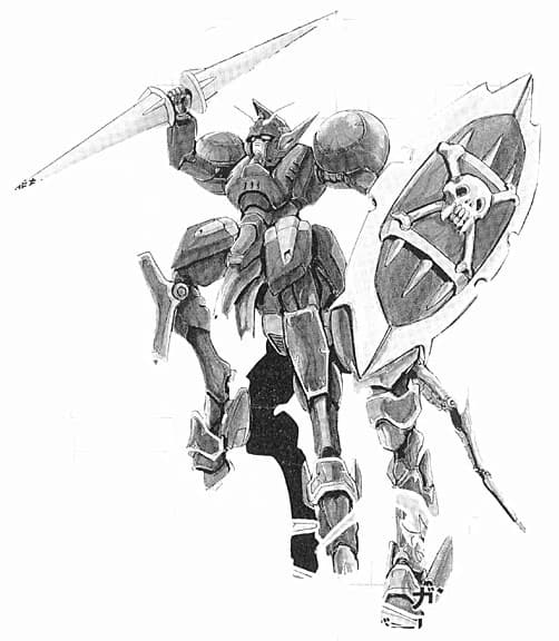 XXXG-01DC Gundam Nightmare Centaur — Close Quarters Combat Ground Mobile Suit (New Mobile Report Gundam Wing Perfect Album Bom-Bom Comic)